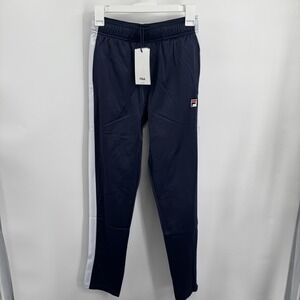 FILA Settanta Track Pant Kids Small Navy Zip Ankle Side Stripe Athletic‎ Sports